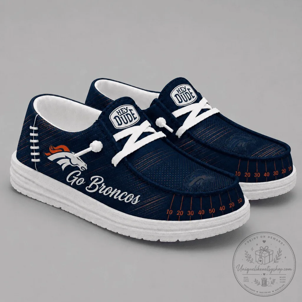 Denver Broncos Football Field Design Fan Shoes 1 Denver Broncos Football Field Design Fan Shoes