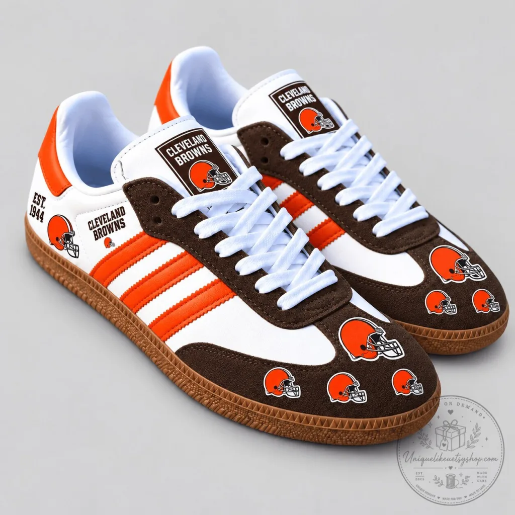 Cleveland Browns NFL Team Spirit Heritage Samba Style Shoes 37 Cleveland Browns NFL Team Spirit Heritage Samba Style Shoes