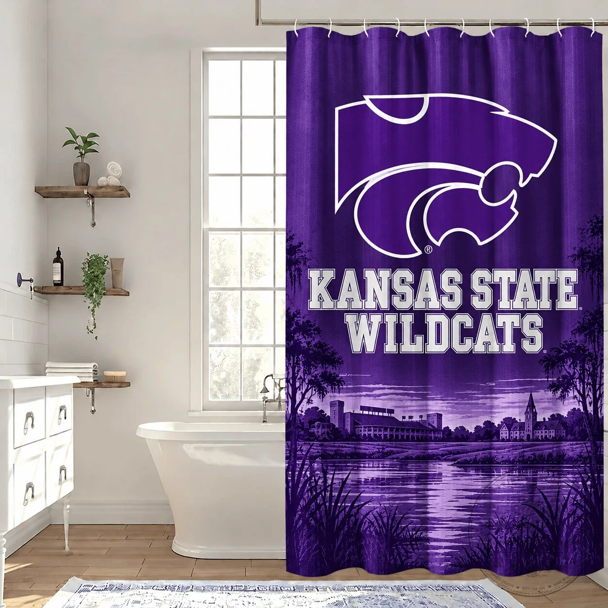 Kansas State Wildcats Purple College Football Team Shower Curtain