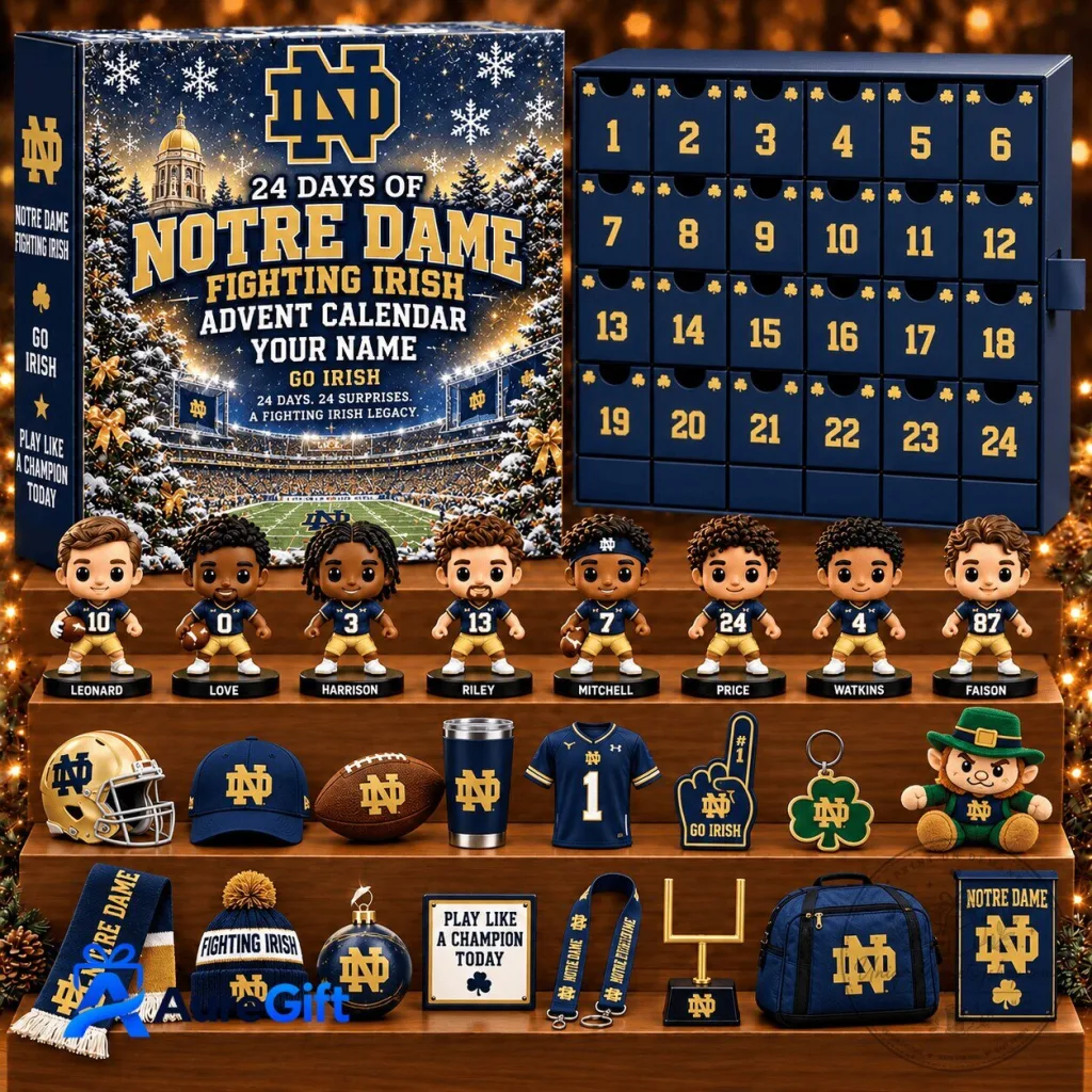 Notre Dame Fighting Irish Football 24 Days of Advent Calendar with Figurines Notre Dame Fighting Irish Football 24 Days of Advent Calendar with Figurines