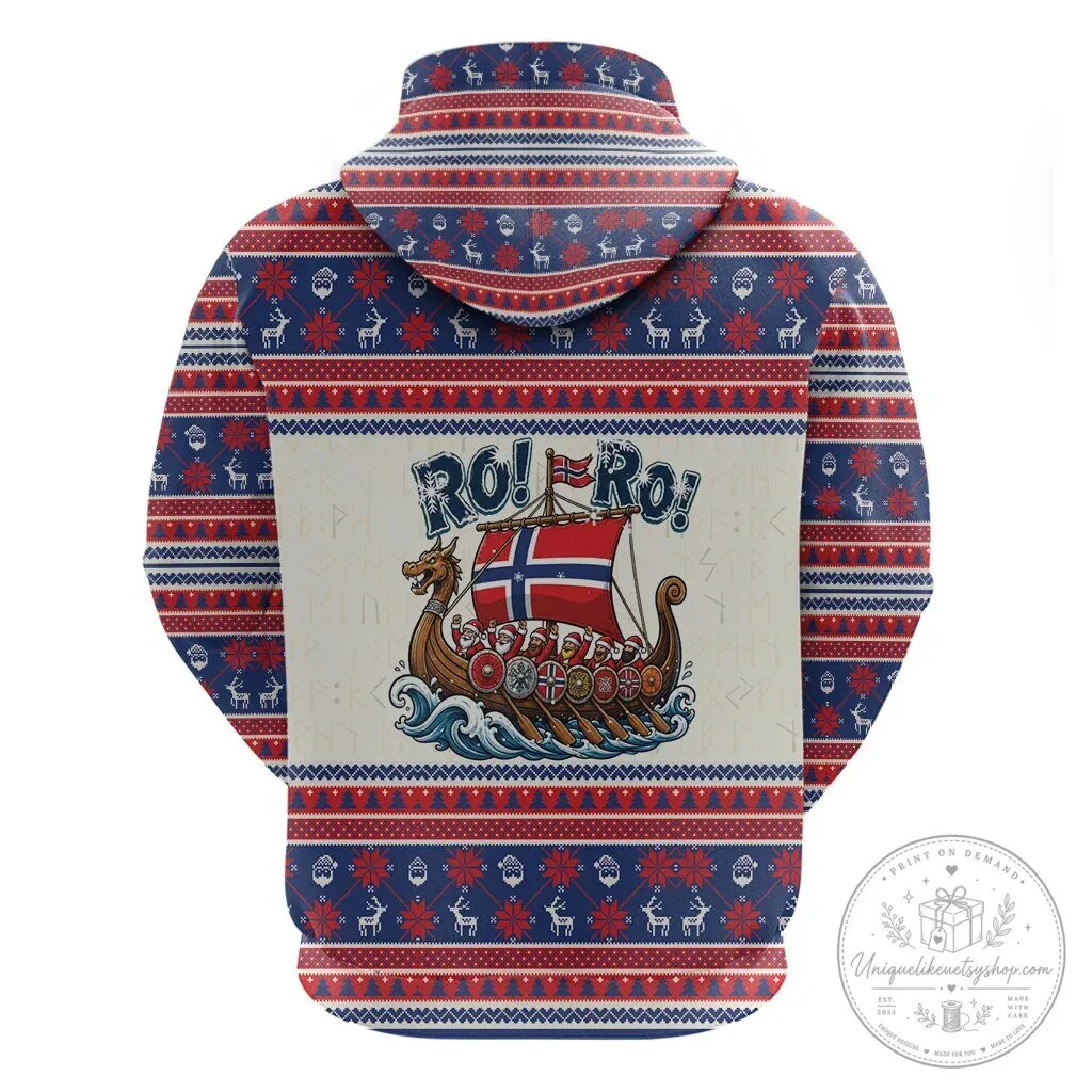 Norway Christmas Viking Ship Ro Ro Santa Claus Hoodie 6 Norway Christmas Viking Ship Ro Ro Santa Claus Hoodie