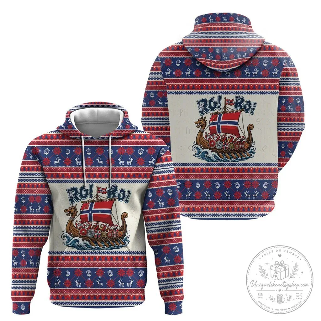 Norway Christmas Viking Ship Ro Ro Santa Claus Hoodie 8 Norway Christmas Viking Ship Ro Ro Santa Claus Hoodie