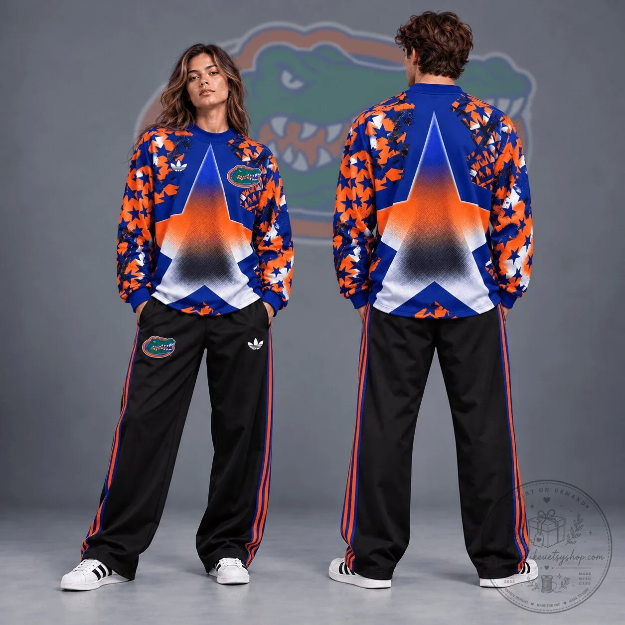 Florida Gators NCAA Starburst Athletic Crewneck Long-Sleeve Shirt