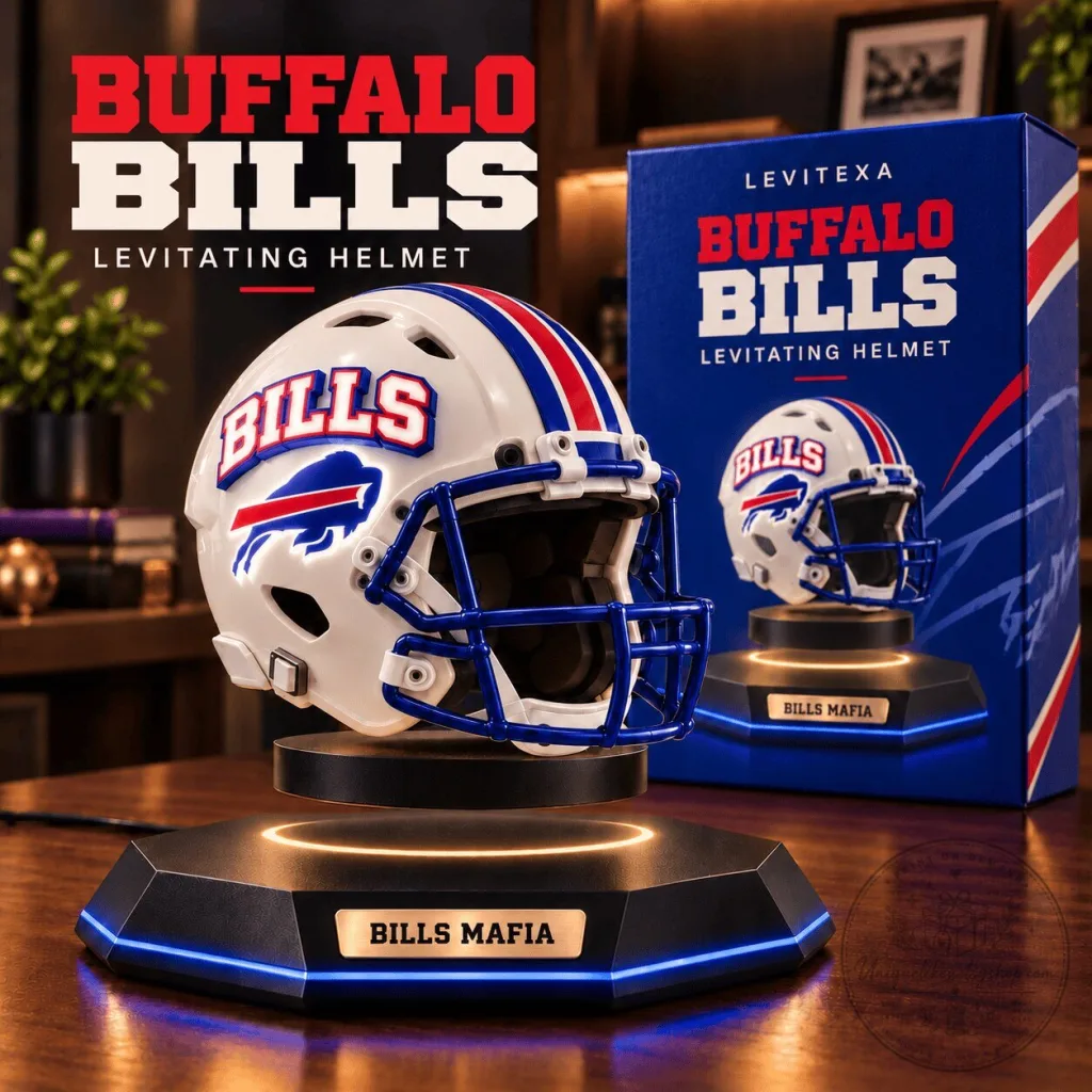 Buffalo Bills NFL Football Team Levitating Helmet Desk Display Collectible Buffalo Bills NFL Football Team Levitating Helmet Desk Display Collectible