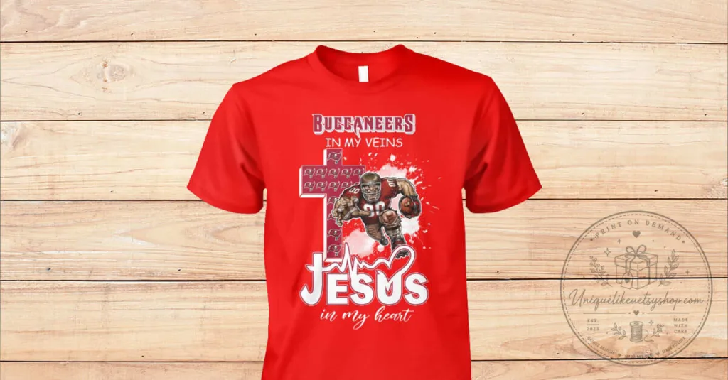 Tampa Bay Buccaneers Football Team In My Veins Jesus In My Heart T-Shirt Tampa Bay Buccaneers Football Team In My Veins Jesus In My Heart T-Shirt