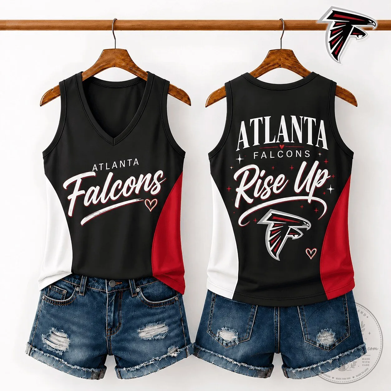 Atlanta Falcons Rise Up Women's V-Neck Tank Top