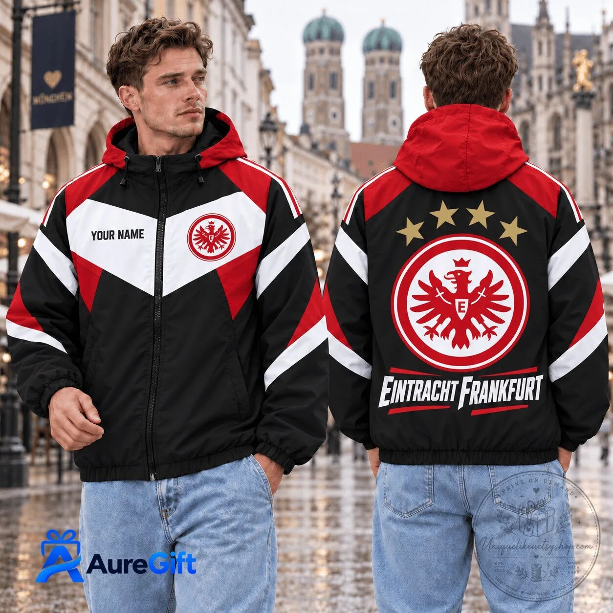 Eintracht Frankfurt Bundesliga Personalized Name Outdoor Windbreaker Jacket