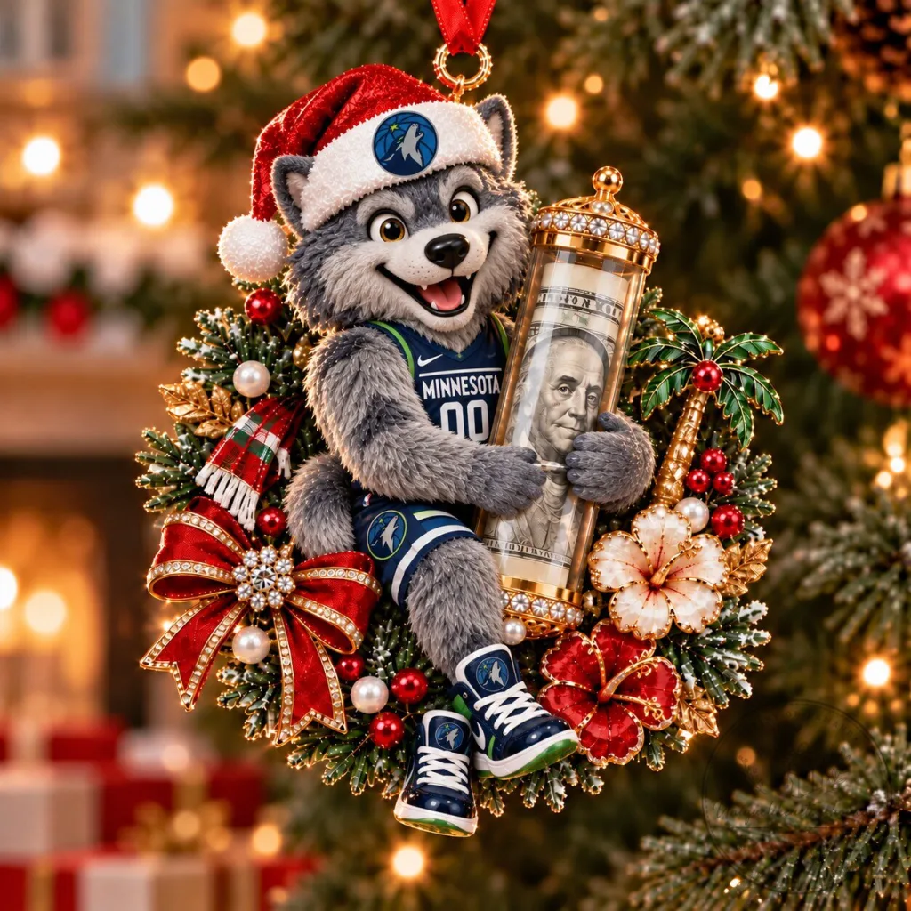 Minnesota Timberwolves Crunch Mascot Christmas Ornament Minnesota Timberwolves Crunch Mascot Christmas Ornament