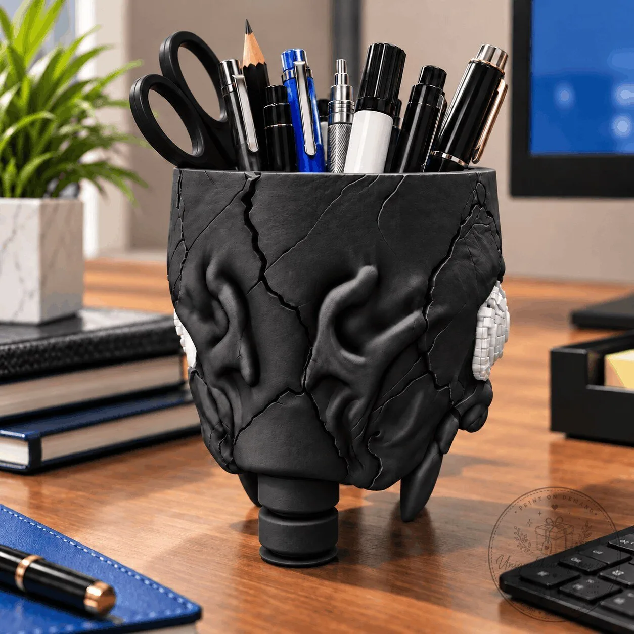 Las Vegas Raiders Football Team Skull Pen Holder 9 Las Vegas Raiders Football Team Skull Pen Holder