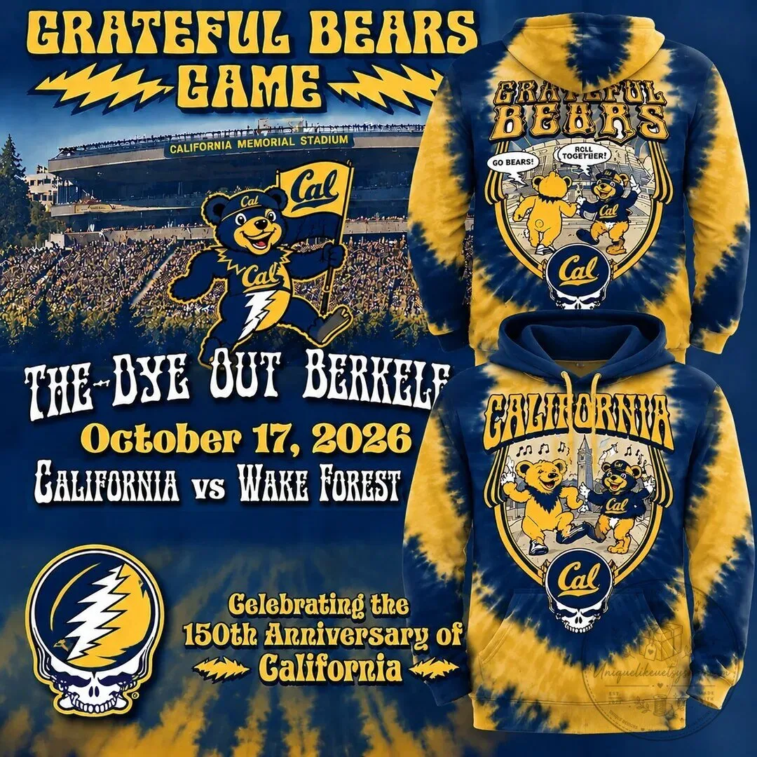 Grateful Dead California Golden Bears Tie-Dye College Football Hoodie