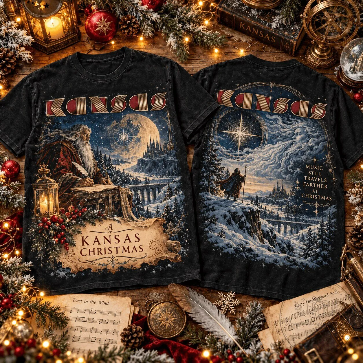 Kansas Band A Kansas Christmas Winter Journey T-Shirt