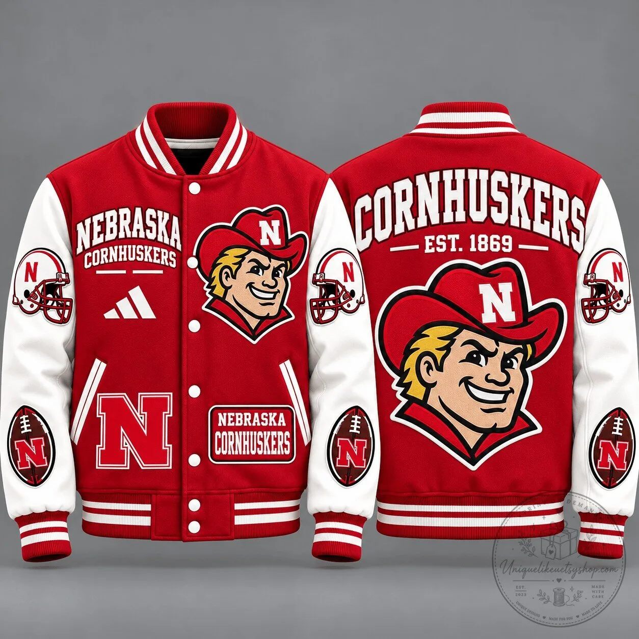 Nebraska Cornhuskers Vintage Football Varsity Letterman Jacket