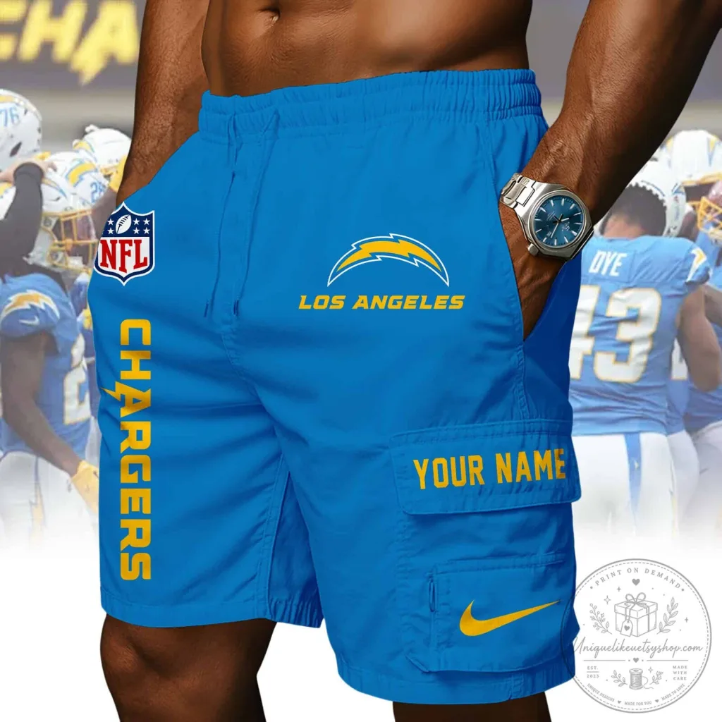 Los Angeles Chargers NFL Athletic Cargo Shorts Los Angeles Chargers NFL Athletic Cargo Shorts