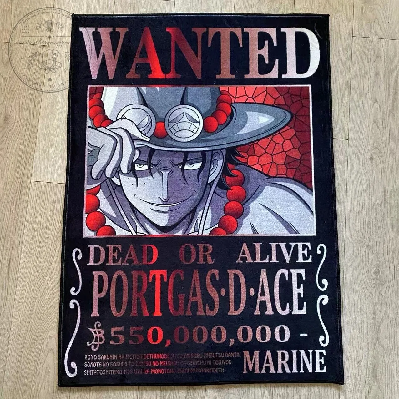 One Piece Portgas D. Ace Wanted Poster Anime Manga Doormat