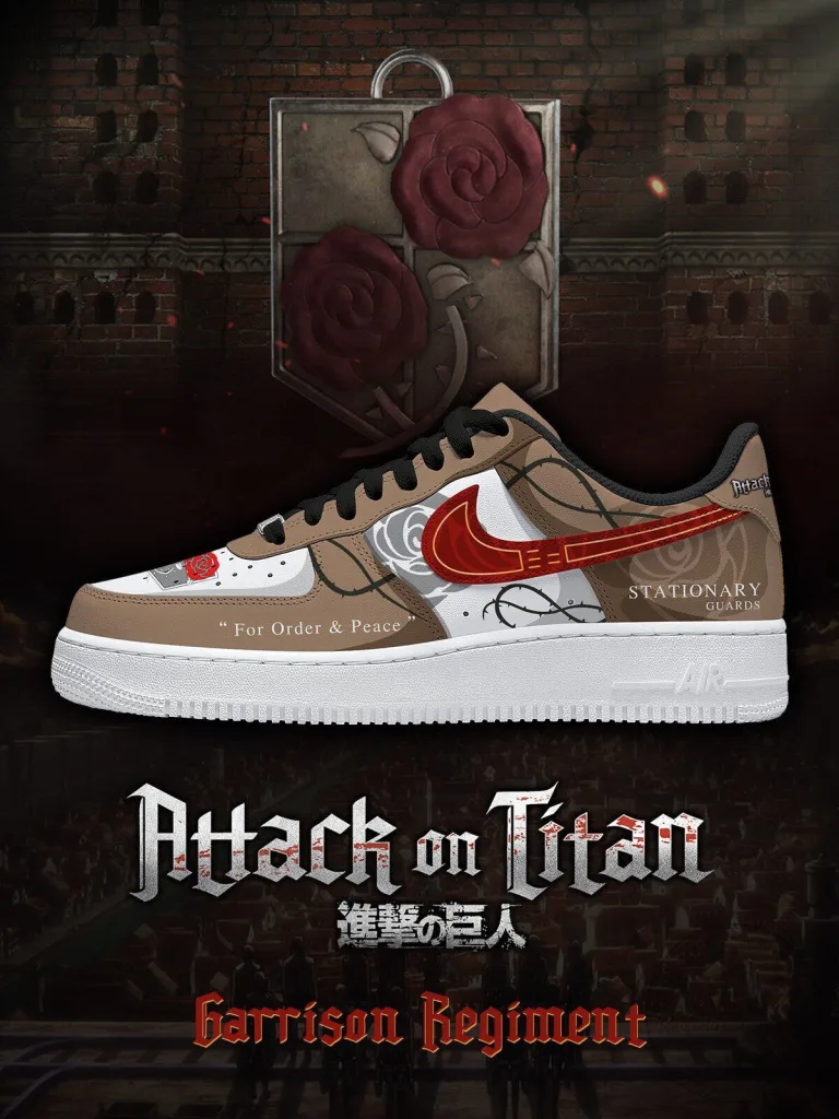 Attack on Titan Garrison Regiment Stationary Guards Custom Sneakers 34 Attack on Titan Garrison Regiment Stationary Guards Custom Sneakers