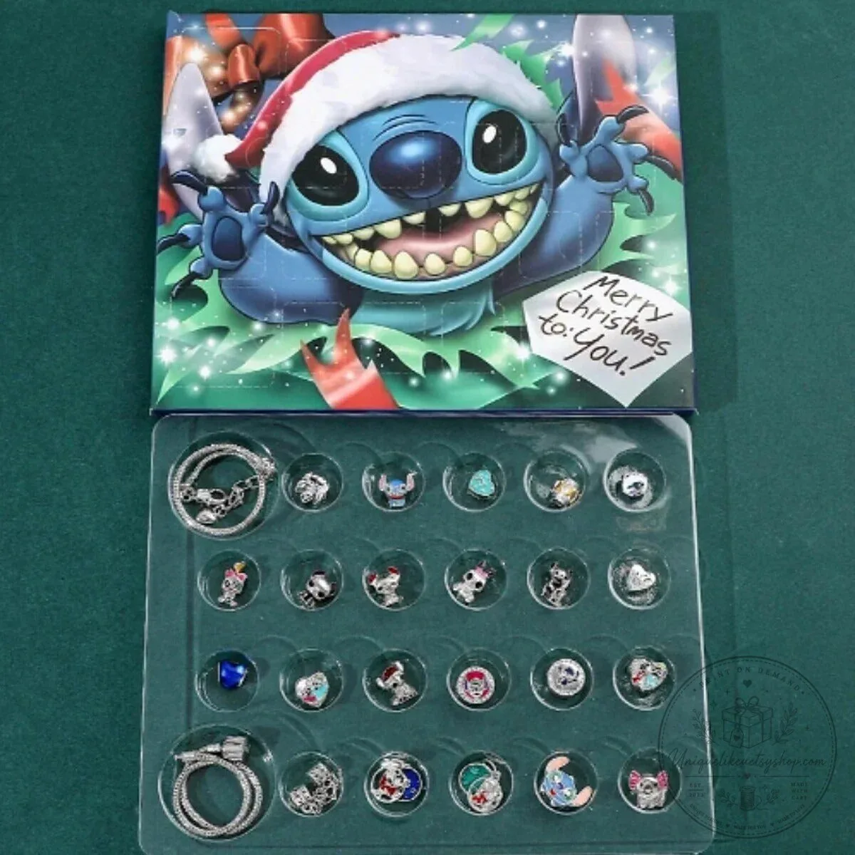 Disney Stitch Christmas Advent Calendar with Charm Bracelets and Charms 10 Disney Stitch Christmas Advent Calendar with Charm Bracelets and Charms