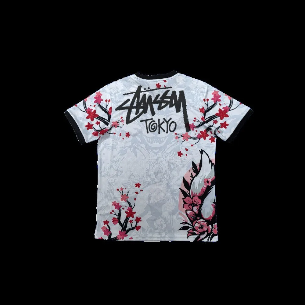 Japan Pink Blossom Wolf Stussy Tokyo Football Jersey 3 Japan Pink Blossom Wolf Stussy Tokyo Football Jersey