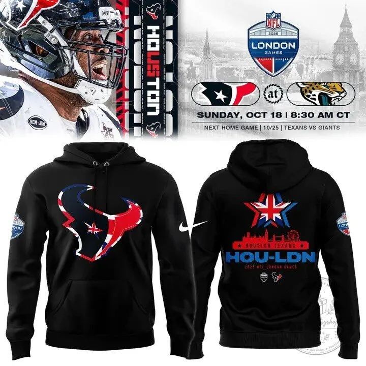 Black Hoodie for Houston Texans 2026 NFL London Games