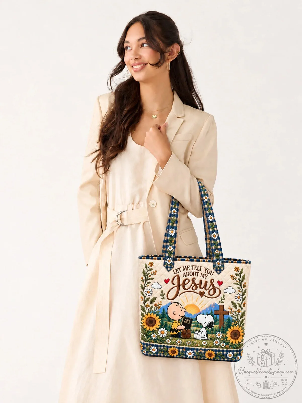 Let Me Tell You About My Jesus Charlie Brown Snoopy Quilted Tote Bag 9 Let Me Tell You About My Jesus Charlie Brown Snoopy Quilted Tote Bag