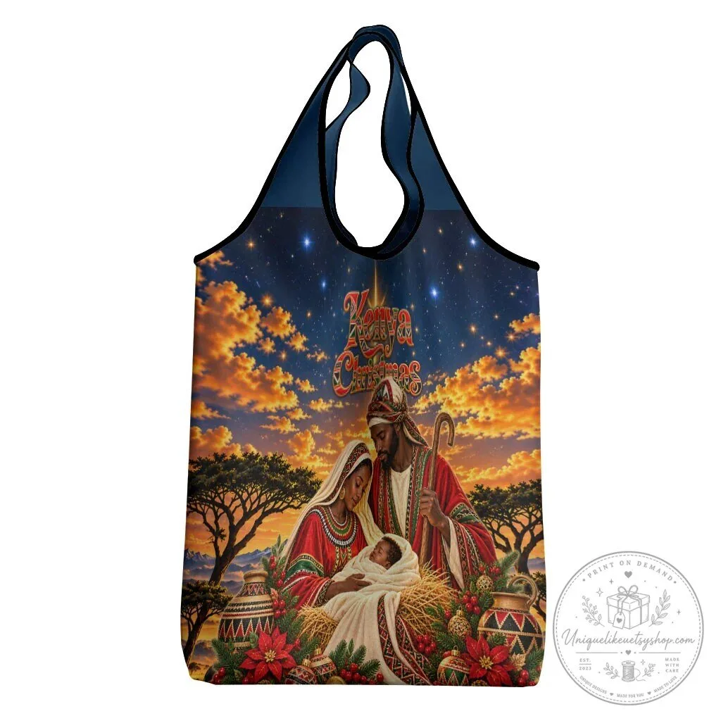 Kenya Christmas African Holy Family Reusable Grocery Bag 9 Kenya Christmas African Holy Family Reusable Grocery Bag