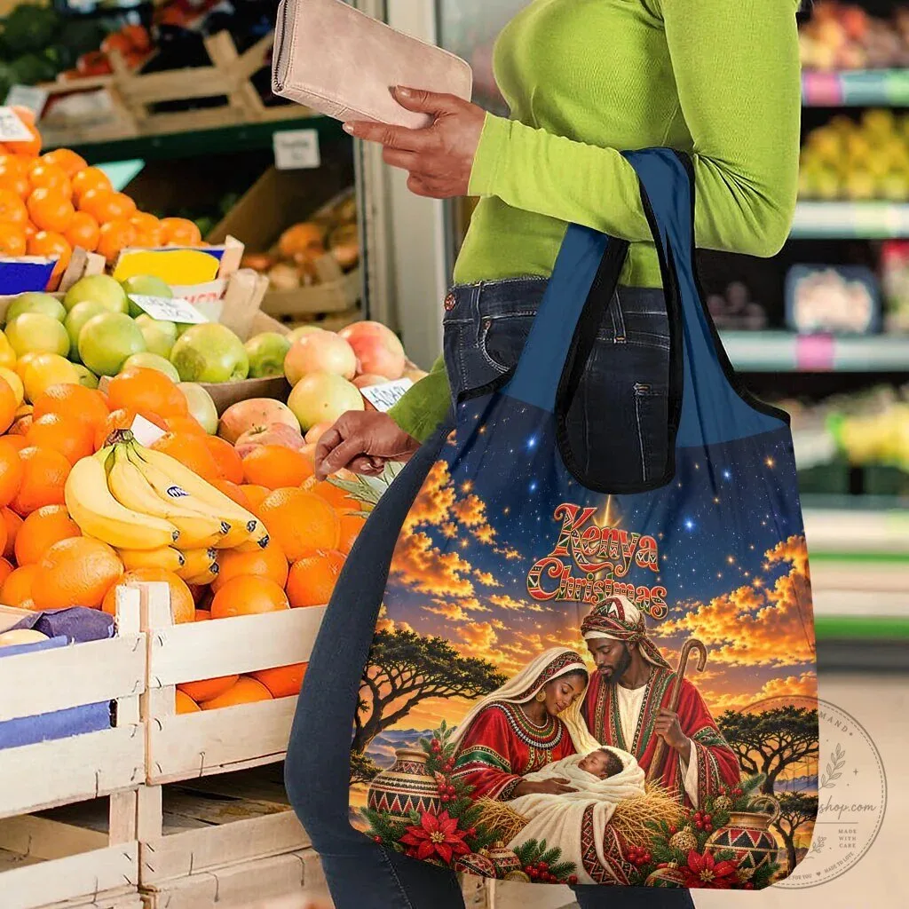 Kenya Christmas African Holy Family Reusable Grocery Bag 10 Kenya Christmas African Holy Family Reusable Grocery Bag